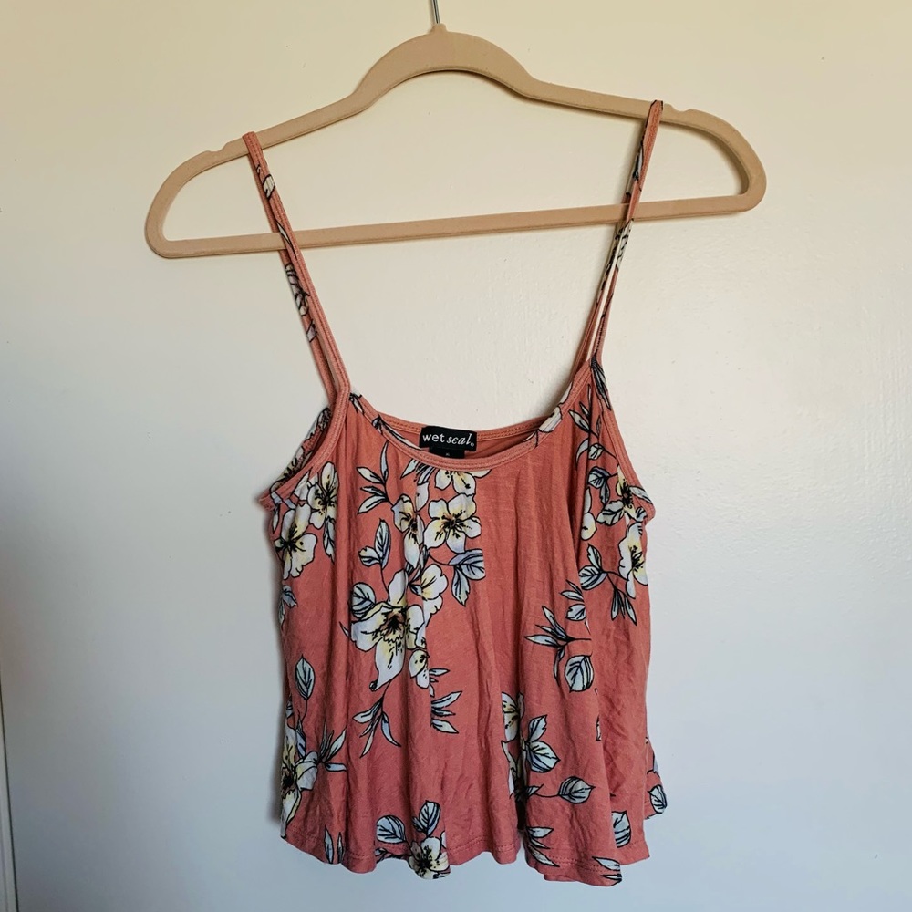 Pink Floral Crop Top